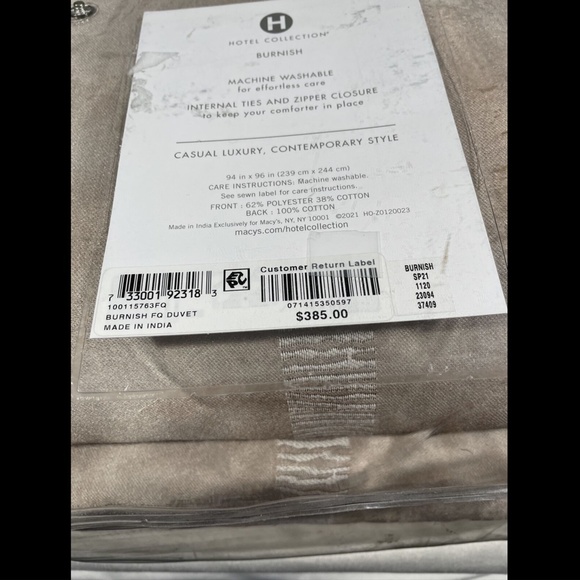NIB Hotel Collection Burnish Duvet Cover ONLY [ Full/Queen ]‎ - Picture 3 of 12